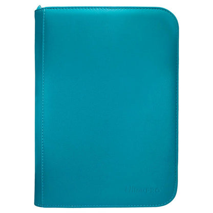 Image of Ultra Pro Teal Vivid 4-Pocket Zippered Pro-Binder UPI15898 160 Sleeved Cards