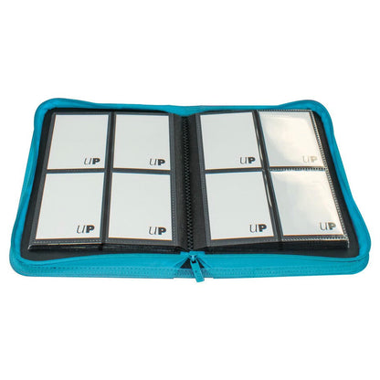 Image of Ultra Pro Teal Vivid 4-Pocket Zippered Pro-Binder UPI15898 160 Sleeved Cards