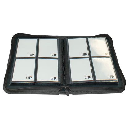 Ultra PRO - Vivid 4-Pocket Zippered PRO-Binder: (Black) Protect Up to