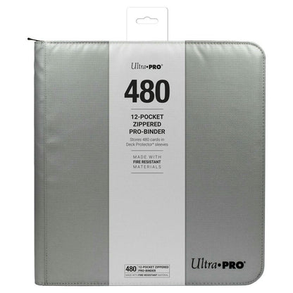 UP - 12-Pocket Zippered Pro Binder - Silver