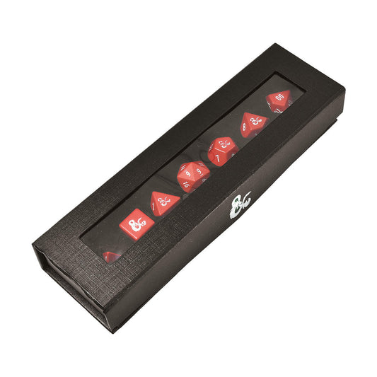 Image of Dungeons & Dragons Heavy Metal Red & White RPG Dice Set UPI18395