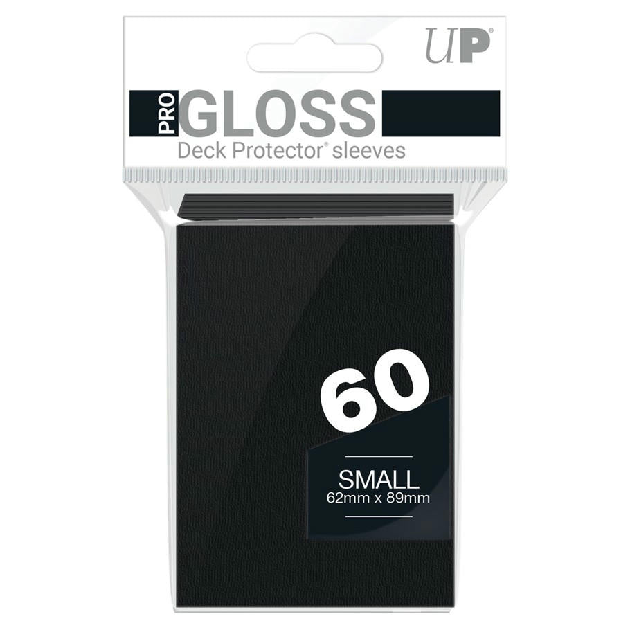 Image of Pro-Gloss Black Japanese/Small 62x89mm Deck Protector Card Sleeves 60 Ultra Pro