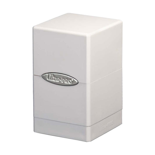 Ultra-Pro White Satin Tower Deck Box Holds 100+Sleeved Cards 84172