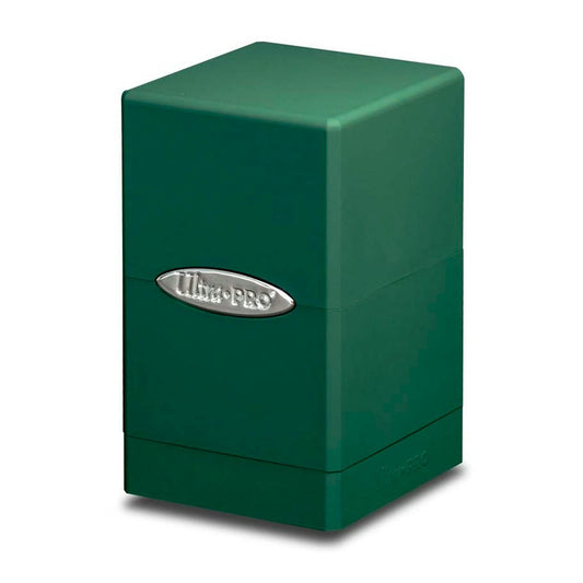 Image of Ultra-Pro Green Satin Tower Deck Box Holds 100+Sleeved Cards 84176