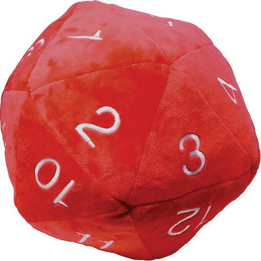Red d20 Plush Pillow