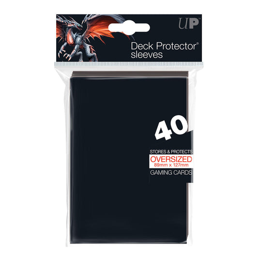 Ultra-Pro 89mmx127mm Oversized Gaming Card Black Sleeves (40pcs) 85381 89x127mm