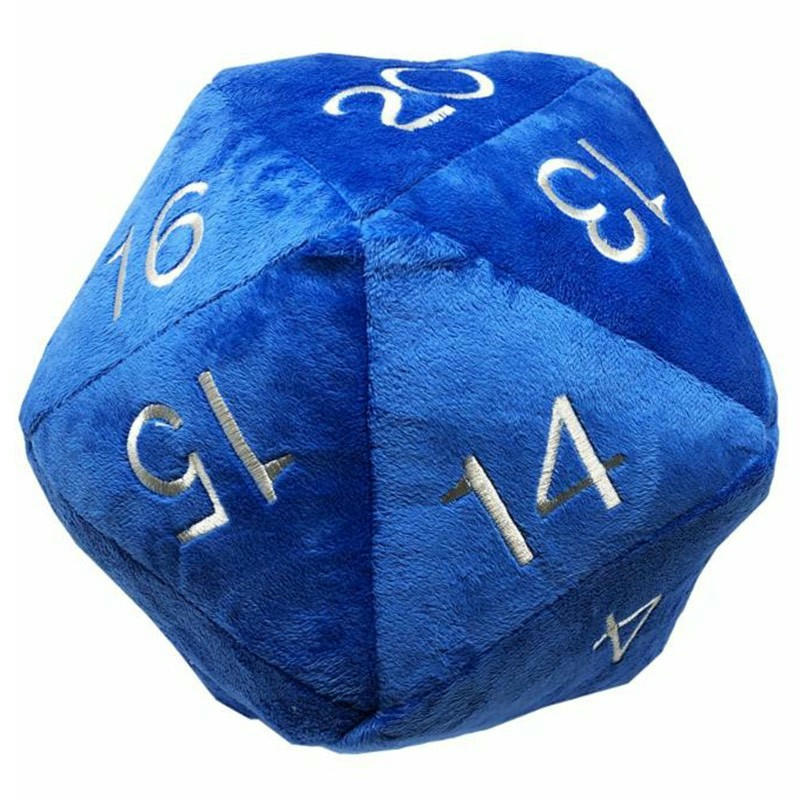 Ultra Pro E-85856 Jumbo D20 Novelty Dice Plush-Blue with Sliver