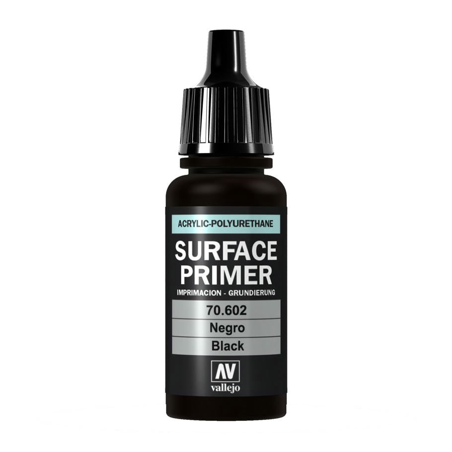 Image of Vallejo Black Surface Primer Acrylic Miniatures Paint 17ml VAL70602