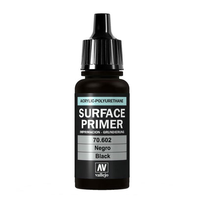 Image of Vallejo Black Surface Primer Acrylic Miniatures Paint 17ml VAL70602