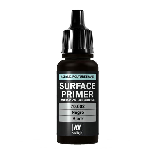 Image of Vallejo Black Surface Primer Acrylic Miniatures Paint 17ml VAL70602