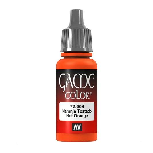 Image of Vallejo Hot Orange Game Color Acrylic Miniatures Paint 17ml VAL72009