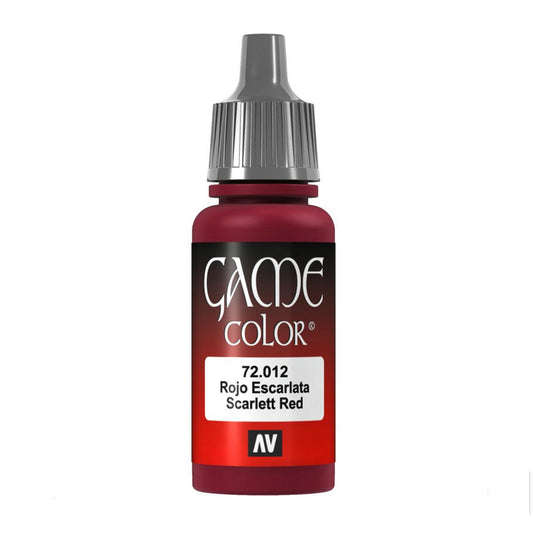 Image of Vallejo Scarlet Red Game Color Acrylic Miniatures Paint 17ml VAL72012