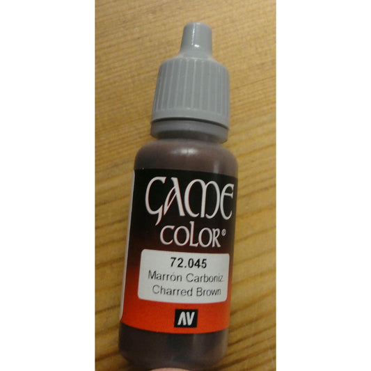 Image of Vallejo Charred Brown Game Color Acrylic Miniatures Paint 17ml VAL72045