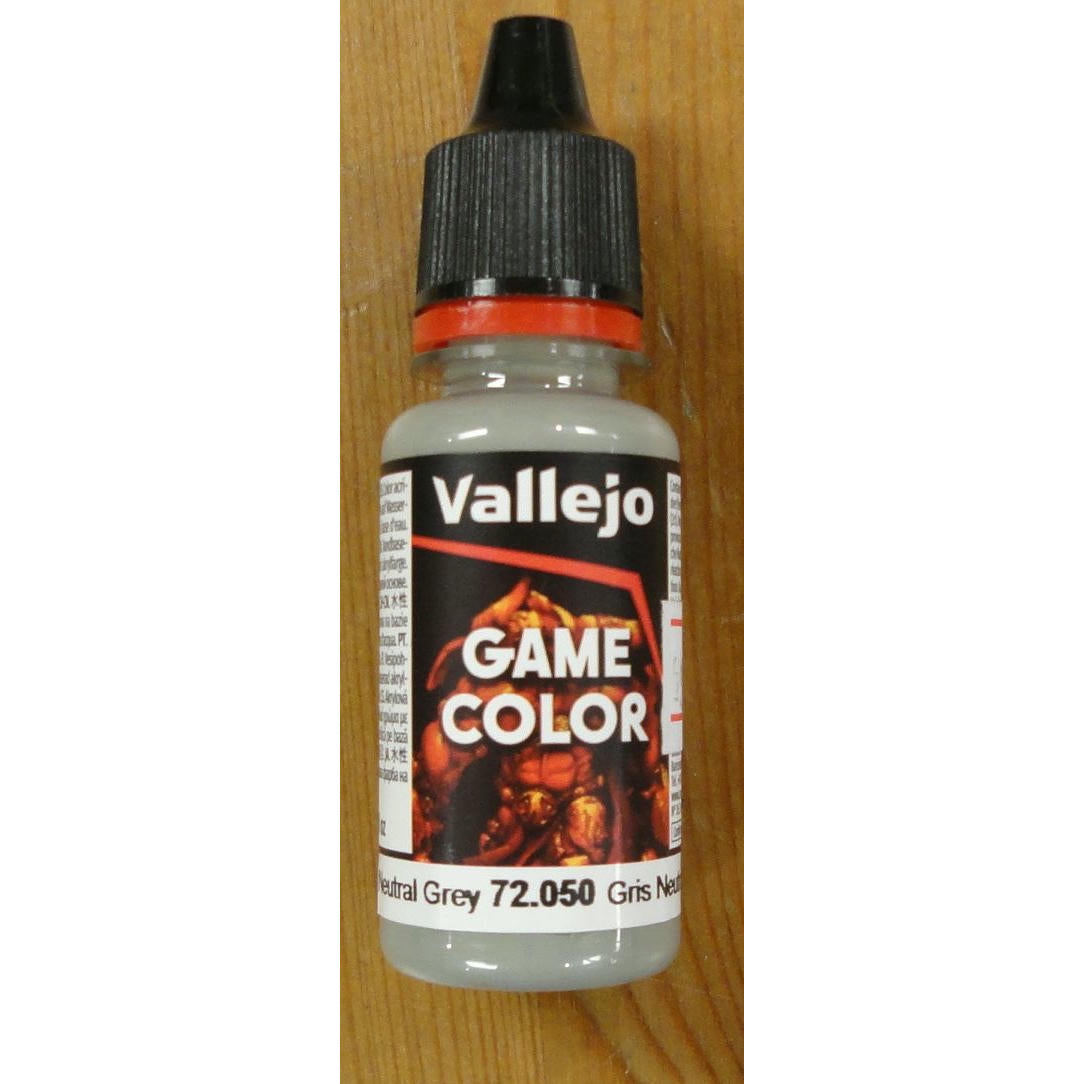 Image of Vallejo Neutral Grey Game Color Acrylic Miniatures Paint 17ml VAL72050