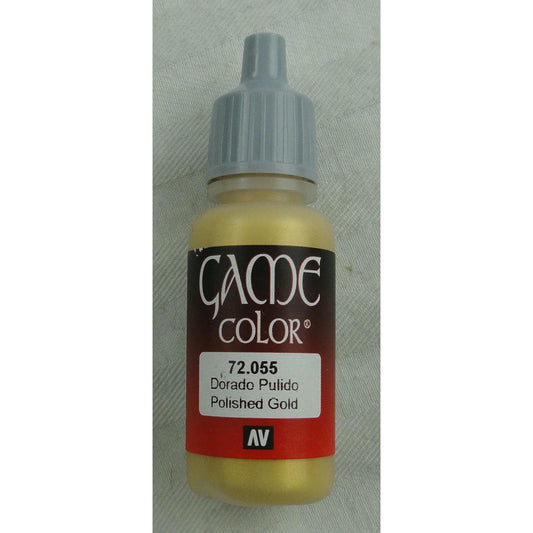 Image of Vallejo Polished Gold Game Color Miniatures Paint 17ml VAL72055
