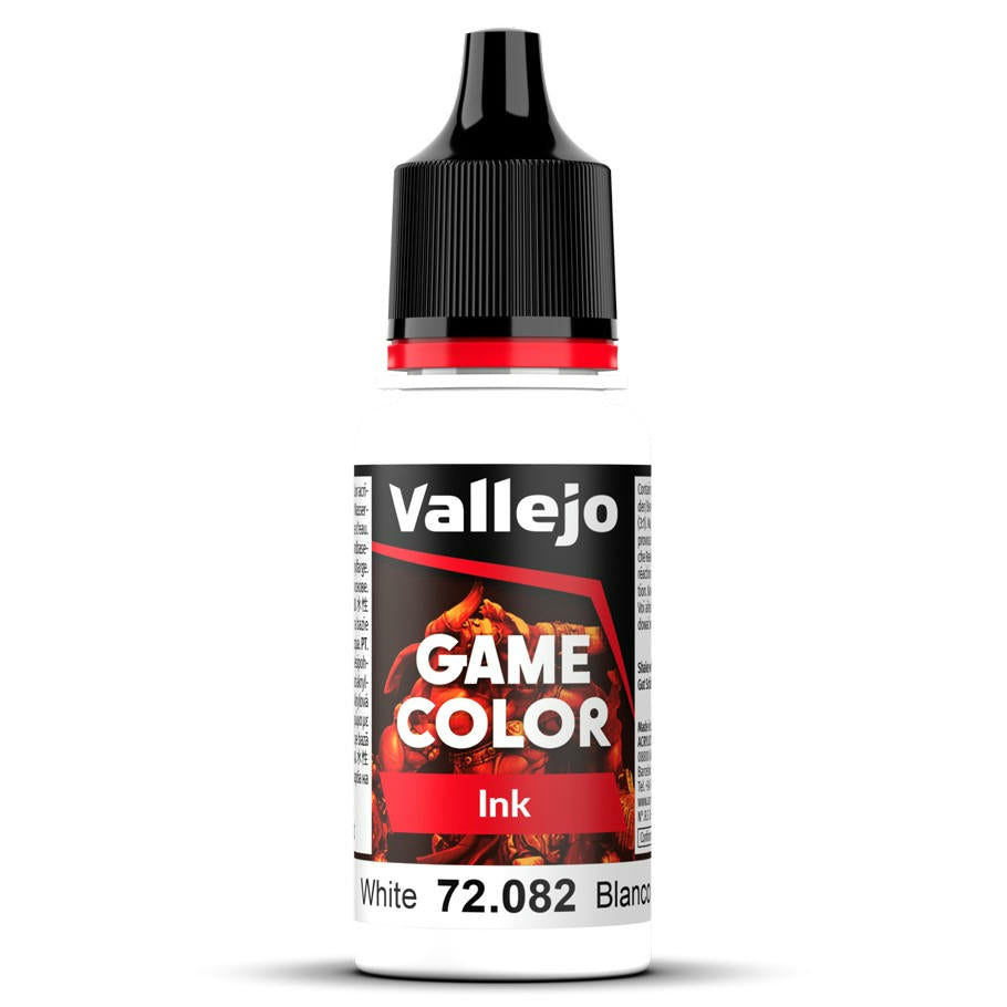 Image of Vallejo Game Ink White Acrylic Miniatures Paint 17ml VAL72082