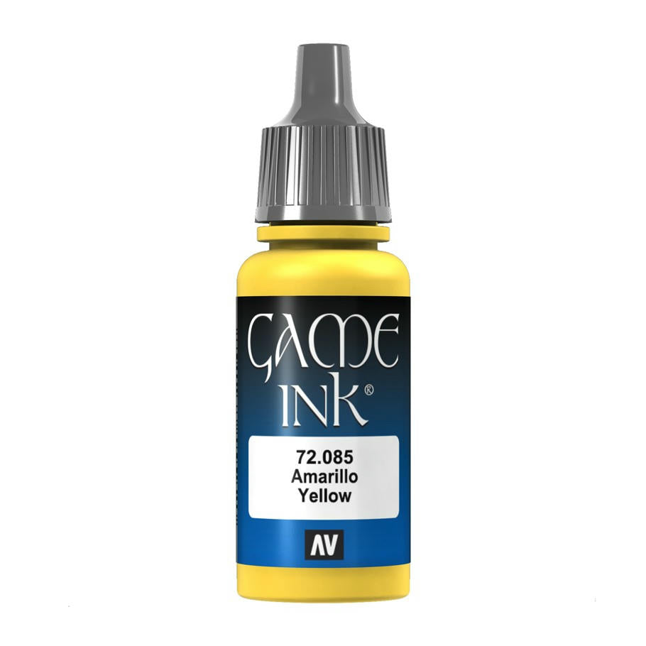 Image of Vallejo Game Ink Yellow Acrylic Miniatures Paint 17ml VAL72085