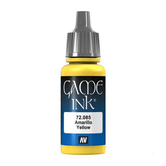 Image of Vallejo Game Ink Yellow Acrylic Miniatures Paint 17ml VAL72085