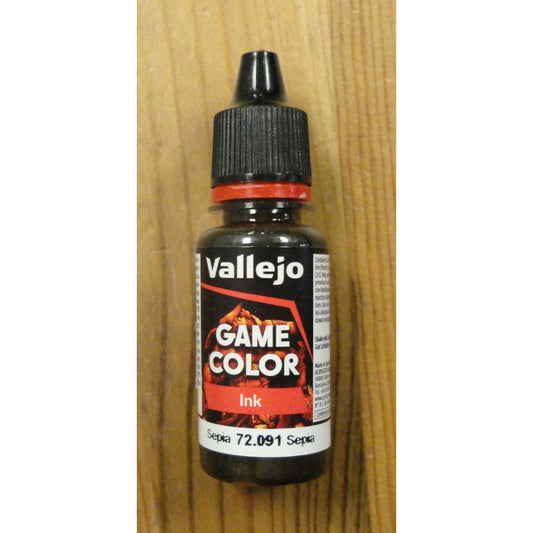 Image of Vallejo Game Ink Sepia Acrylic Miniatures Paint 17ml VAL72091