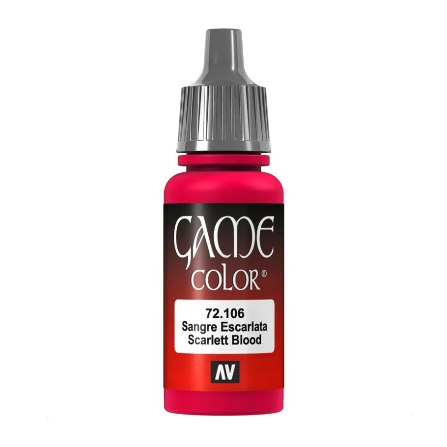 Image of Vallejo Scarlet Blood Game Color Acrylic Miniatures Paint 17ml VAL72106
