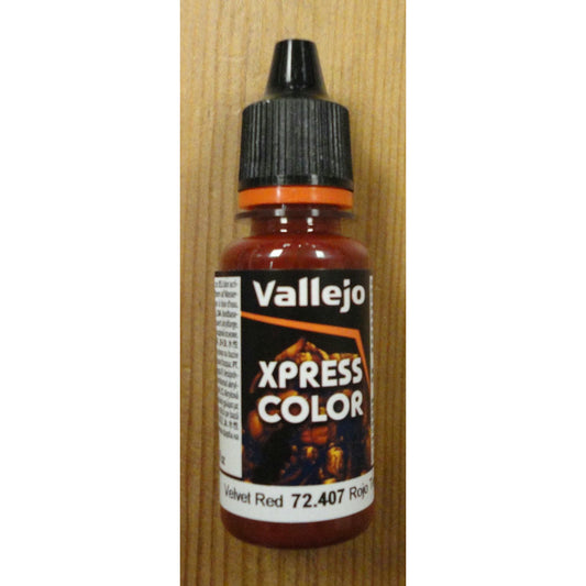 Image of Vallejo Velvet Red XPress Color Miniatures Paint 18ml VAL72407 Express