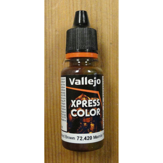 Image of Vallejo Wasteland Brown XPress Color Miniatures Paint 18ml VAL72420 Express