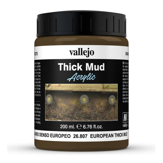 Vallejo European Acylic Thick Mud for Dioramas 200ml VJP26807