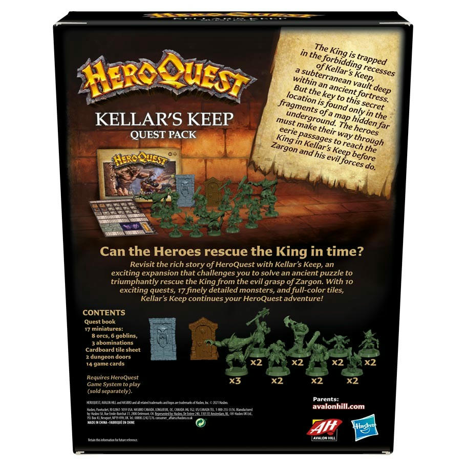 Image of Heroquest Fantasy Board Game: Kellar's Keep Quest Pack Expansion by Hasbro