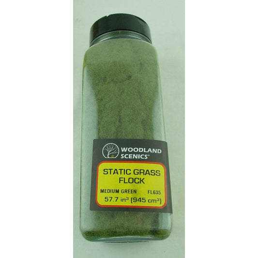 Image of Woodland Scenics Medium Green Static Grass Flock Shaker 57.7 cubic inches FL635