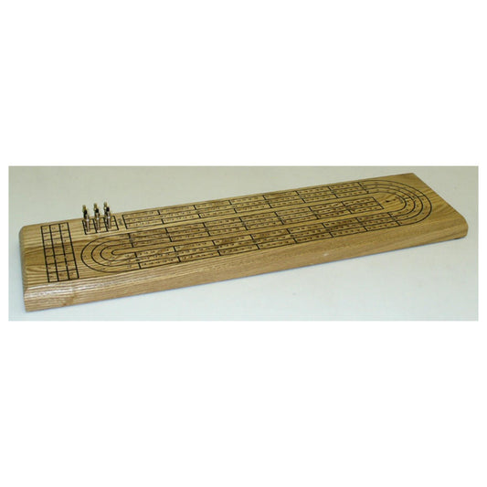 Image of 3-Player Oak 15x4 Cribbage Board by Worldwise Imports WWE33503