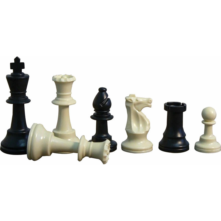 Image of Chess (Pieces): Triple-Weight Tournament Chess Pieces with Double Queens (3.75in King)