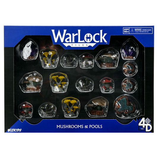 Image of Warlock Tiles 4D Painted Fantasy Scenery Mushrooms & Pools Set WZK16535 Wizkids