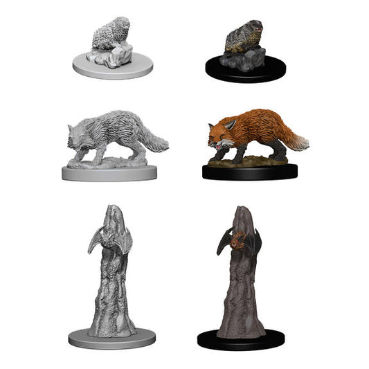 Dungeons & Dragon D&D Deep Cuts Miniatures: Familiars Bat/Fox/Badger WZK72580