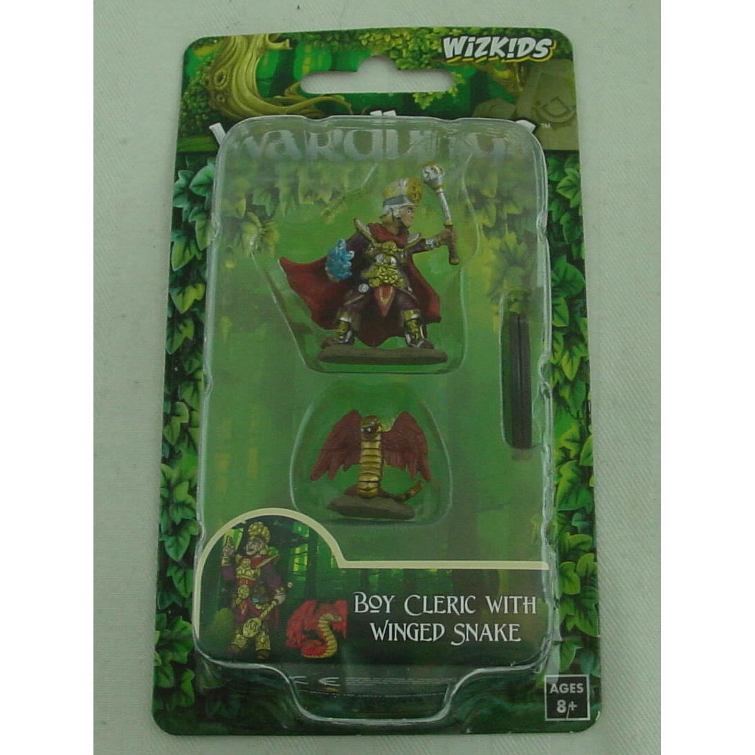 Image of Wardlings Boy Cleric & Winged Snake Painted Fantasy Miniatures WZK73321 Wizkids
