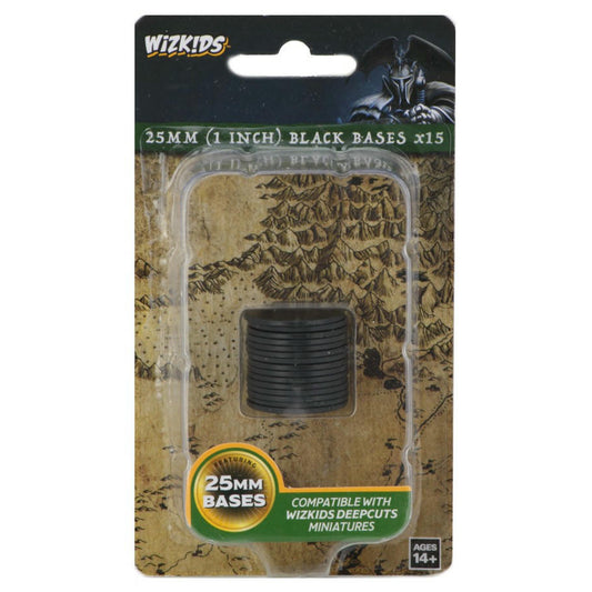 Image of Dungeons & Dragon D&D Deep Cuts 25mm (1) Black Round Bases for Miniatures 73593