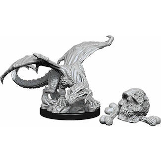 Image of Dungeons &amp; Dragons: Nolzur's Marvelous Unpainted Miniatures - W10 Black Dragon Wyrmling