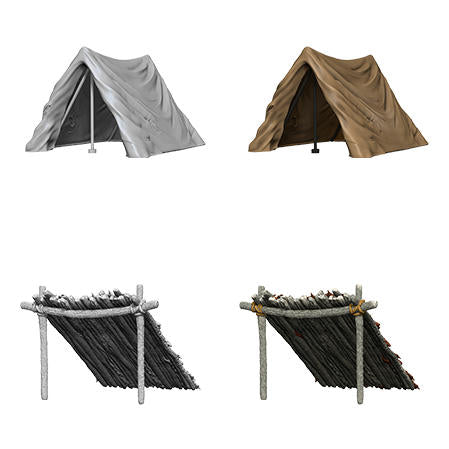 WizKids Deep Cuts Unpainted Miniatures: W10 Tent &amp; Lean-To
