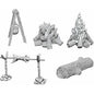 Image of WizKids Deep Cuts Unpainted Miniatures: W10 Camp Fire &amp; Sitting Log