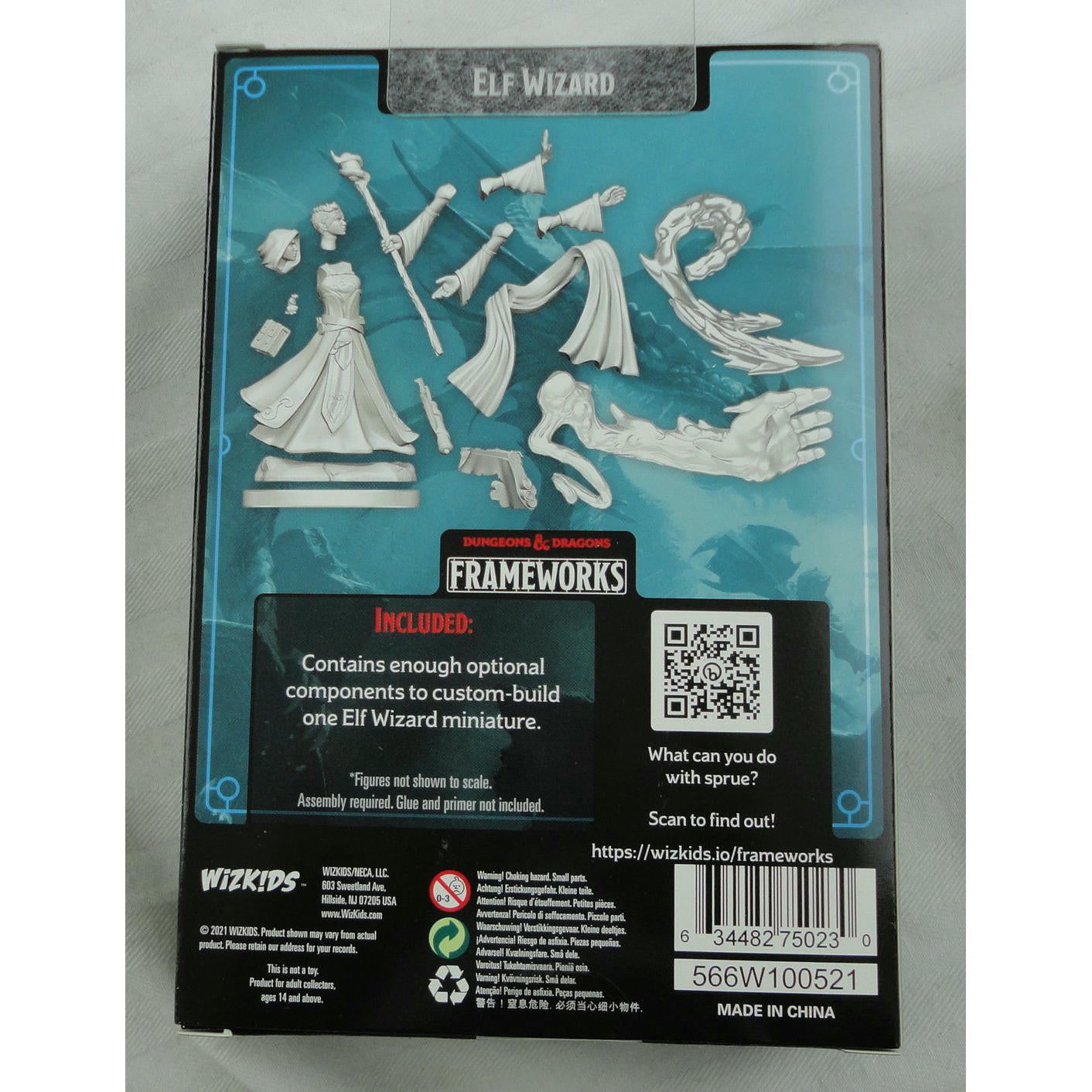 Image of Dungeons & Dragons Frameworks Female Elf Wizard Miniature Wizkids 75023