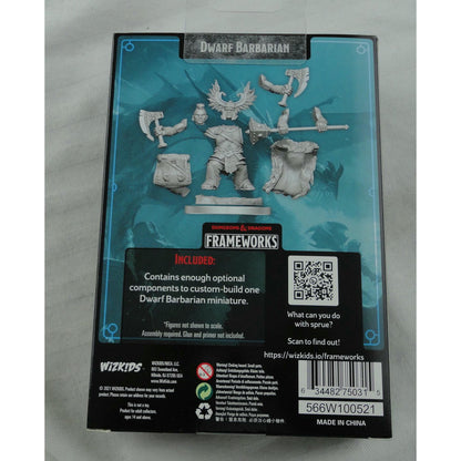 Image of Dungeons & Dragons Frameworks Male Dwarf Barbarian Miniature Wizkids 75031