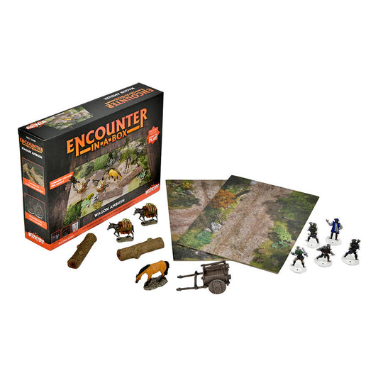 Warlock Tiles Painted Fantasy Dungeon Encounter-in-a-box: Wagon Ambush WZK76500