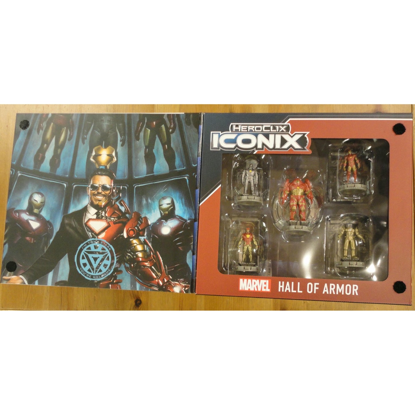 Image of Marvel Heroclix Iconix Tony Stark Iron Man's Hall of Armor Miniatures Set 84891