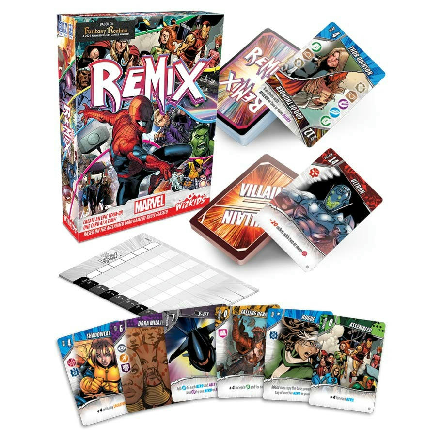 Image of Marvel Remix card gmae by Wizkids WZK87559 2-6 players. 20 mins, 12+