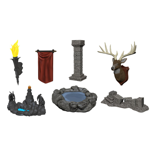 Warlock Deep Cuts Pools & Pillars Unpainted Miniatures Scenery Set WZK90045