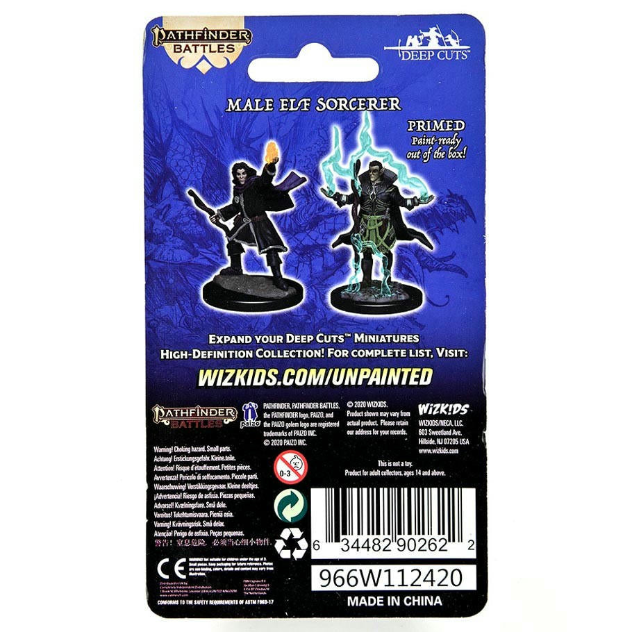 Image of Pathfinder Battles Deep Cuts Fantasy Miniatures Male Elf Sorcerer WZK90262