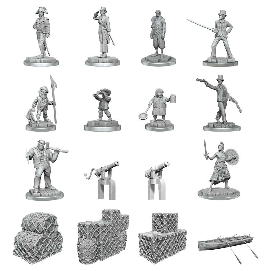 Image of Deep Cuts Ships Crew Fantasy RPG Miniature Set WZK90593 Unpainted