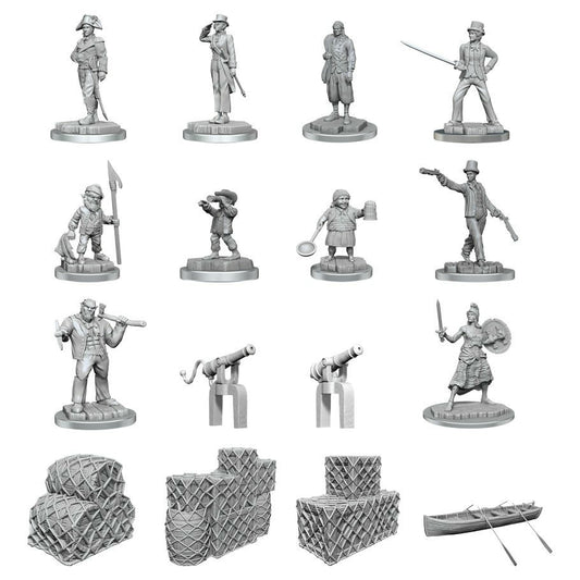 Image of Deep Cuts Ships Crew Fantasy RPG Miniature Set WZK90593 Unpainted