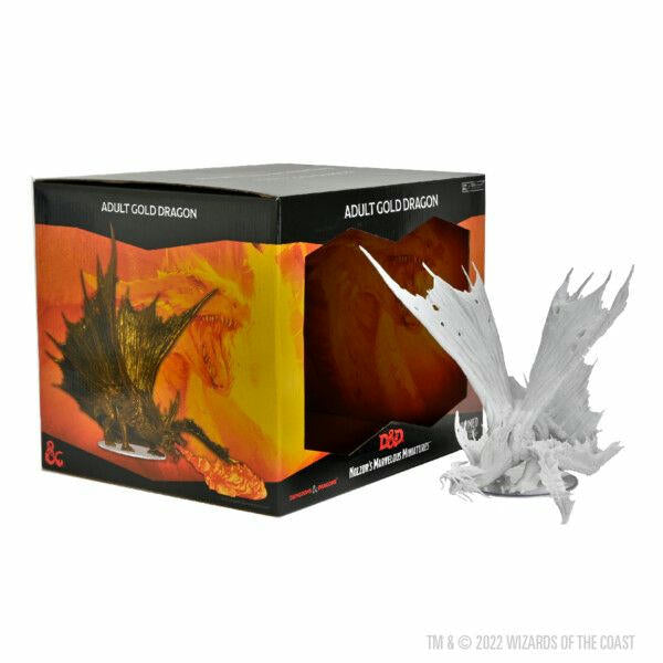 Image of Dungeons & Dragon D&D Fantasy Miniatures Adult Gold Dragon WZK90601