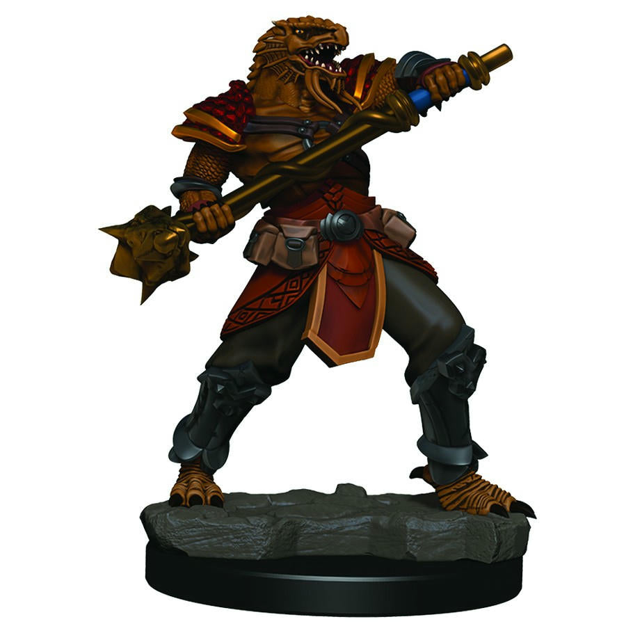 Image of D&D Male Dragonborn Fighter Premium Painted Fantasy Miniature WZK93015 Wizkids