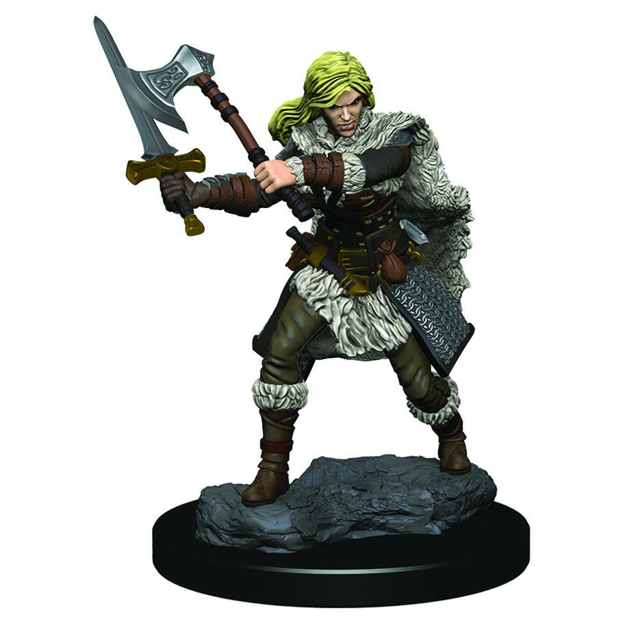 Image of D&D Female Human Barbarian Premium Painted Fantasy Miniature WZK93020 Wizkids